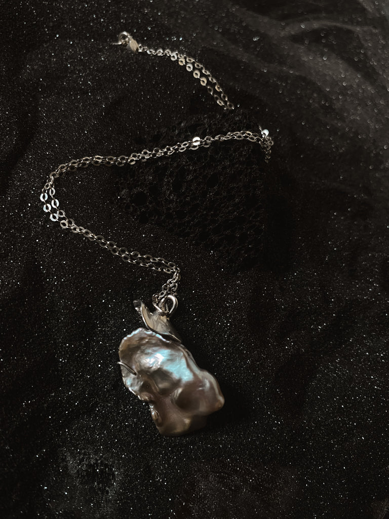 Grey Dahlia Pendant